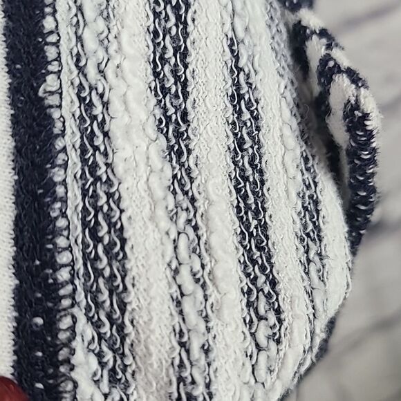 Talbots Nautical Stripe French Terry Cowl Neck Pullover Long Sleeve Sweatshirt - Picture 5 of 8